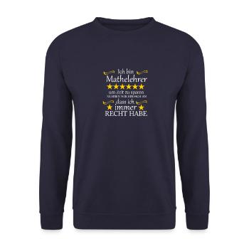 Mathelehrer Nachhilfelehrer - Unisex Pullover - Navy - Vorne - Alina (178cm) & Michal (187cm)
