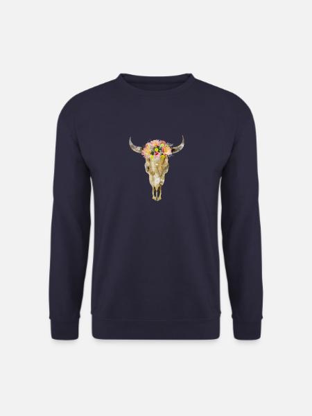Stierkopf Rinderkopf Kuhkopf Ochsenkopf Schädel - Unisex Pullover - Navy