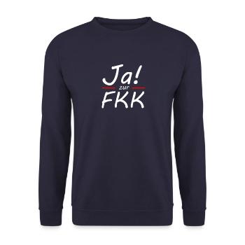 FKK - Unisex Pullover - Navy - Vorne - Alina (178cm) & Michal (187cm)