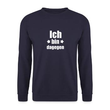 Ich bin dagegen - Unisex Pullover - Navy - Vorne - Alina (178cm) & Michal (187cm)