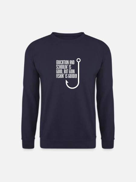 pêche pêche pêcheur pêcheur canne à pêche pêche - Sweat-shirt Unisexe - marine