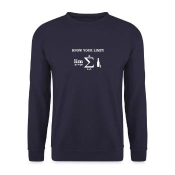 Cadeau de professeur de nerf de fête d'alcool de limite de maths - Sweat-shirt Unisexe - marine - Devant - Alina (178cm) & Michal (187cm)
