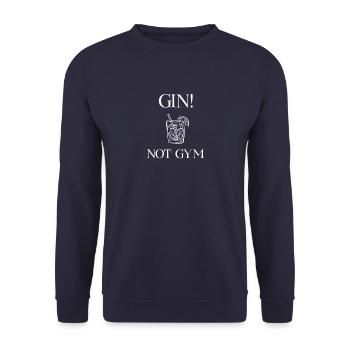 Gin nicht Gym! Gin Trinker Geschenk Geschenkidee - Unisex Pullover - Navy - Vorne - Alina (178cm) & Michal (187cm)