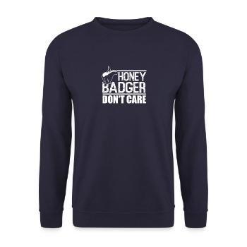Honey Badger Don't Care - Unisex Sweatshirt - navy - Front - Alina (178cm) & Michal (187cm)