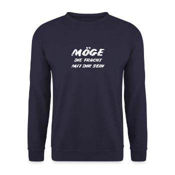 Fracht LKW Trucker Spedition Kaufmann Disponent - Unisex Pullover - Navy - Vorne - Alina (178cm) & Michal (187cm)
