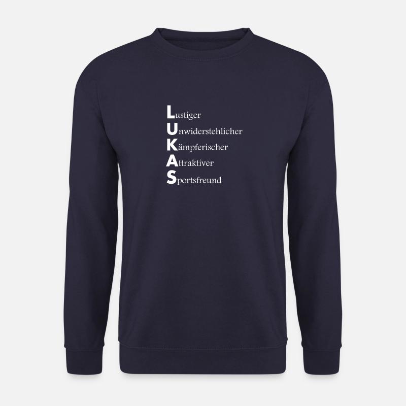 Vorname Lukas Namensbeschreibung Spruch Geschenk - Unisex Pullover - Navy