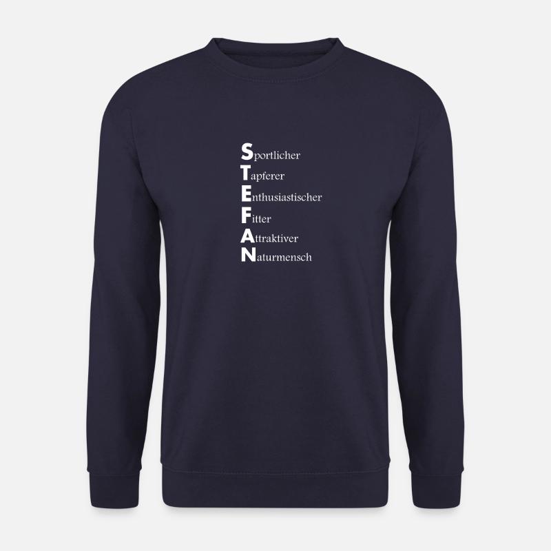 Vorname Stefan Namensbeschreibung Spruch Geschenk - Unisex Pullover - Navy