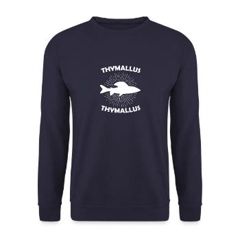 Tyhmallus Thymallus Äsche Geschenk Forellenregion - Unisex Pullover - Navy - Vorne - Alina (178cm) & Michal (187cm)