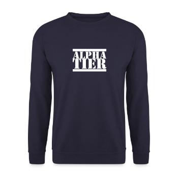 Alphatier Leader Group Executive Checker - Unisex Sweatshirt - navy - Front - Alina (178cm) & Michal (187cm)