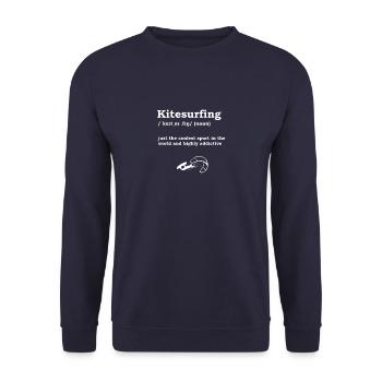 Kite Surfer Kitesurfing Kiteboarding Geschenk Idee - Unisex Pullover - Navy - Vorne - Alina (178cm) & Michal (187cm)