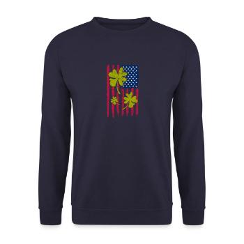 USA Cloverleaf - Unisex Sweatshirt - navy - Front - Alina (178cm) & Michal (187cm)