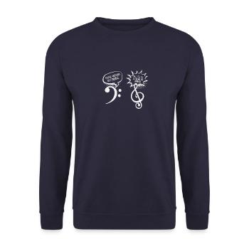 Funny Quote Design You Are Nothing But Treble - Unisex Pullover - Navy - Vorne - Alina (178cm) & Michal (187cm)