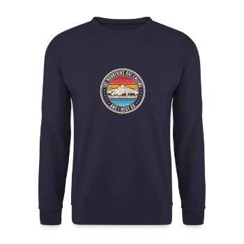 Forêts Nature Forest Quote Quote Mountains Are Call - Sweat-shirt Unisexe - marine - Devant - Alina (178cm) & Michal (187cm)