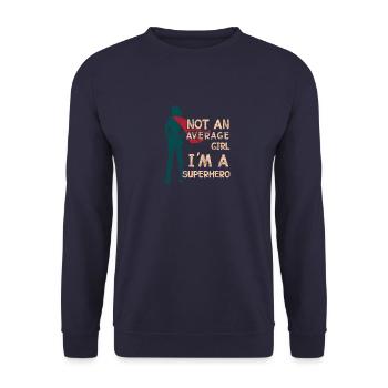 Superheld Frau - Unisex Pullover - Navy - Vorne - Alina (178cm) & Michal (187cm)