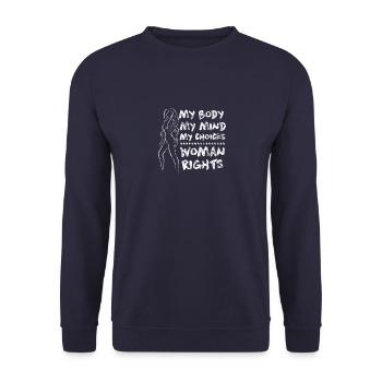 les droits des femmes - Sweat-shirt Unisexe - marine - Devant - Alina (178cm) & Michal (187cm)