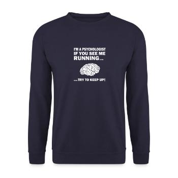 Psychology psychologist student brain gift job - Unisex Sweatshirt - navy - Front - Alina (178cm) & Michal (187cm)