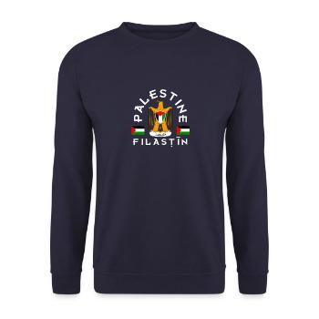Palestine - Sweat-shirt Unisexe - marine - Devant - Alina (178cm) & Michal (187cm)
