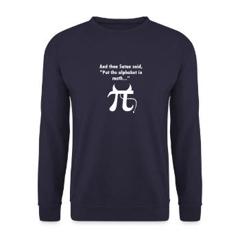 Math Satan Pi Mathématiques Mathématicien Science - Sweat-shirt Unisexe - marine - Devant - Alina (178cm) & Michal (187cm)