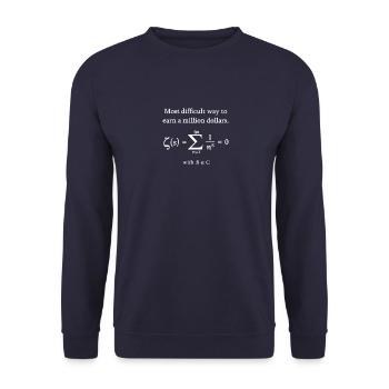Mathe Riemann Hypothese Mathematiker Nerd Million - Unisex Pullover - Navy - Vorne - Alina (178cm) & Michal (187cm)