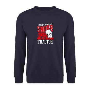 I Don't Snore I Dream I'm A Tractor Funny Farming - Unisex Pullover - Navy - Vorne - Alina (178cm) & Michal (187cm)