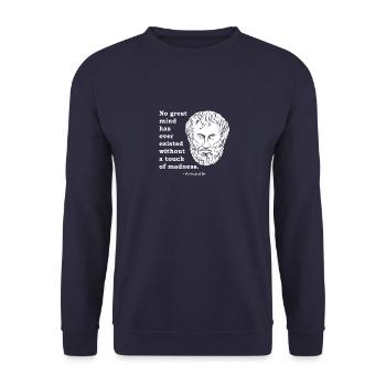 Aristoteles Zitat Philosoph Philosophie Antike - Unisex Pullover - Navy - Vorne - Alina (178cm) & Michal (187cm)