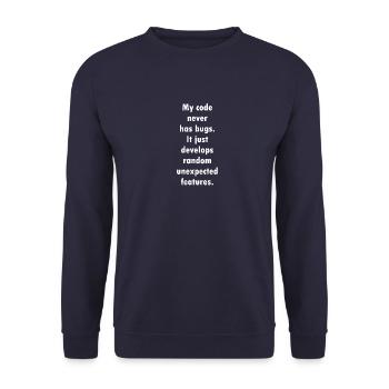 Programmer code bugs computer science nerd - Unisex Sweatshirt - navy - Front - Alina (178cm) & Michal (187cm)