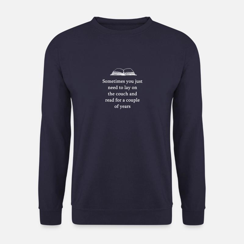 Bücher Lesen Hobby Couch Bücherwurm Geschenk Idee - Unisex Pullover - Navy