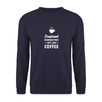 Geographie Instant Kaffee Geo Lehrer Geograph - Unisex Pullover - Navy - Vorne - Alina (178cm) & Michal (187cm)