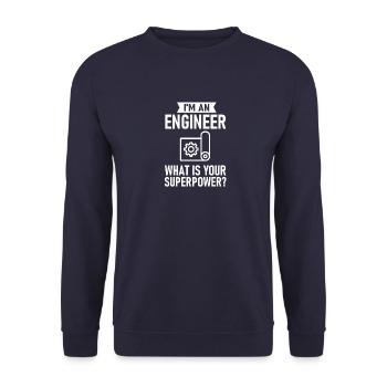 Engineer gift civil engineer mechanical engineering job - Unisex Sweatshirt - navy - Front - Alina (178cm) & Michal (187cm)