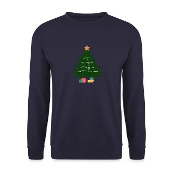 Mathematiker Geschenk Weihnachten Merry X-Mas Nerd - Unisex Pullover - Navy - Vorne - Alina (178cm) & Michal (187cm)