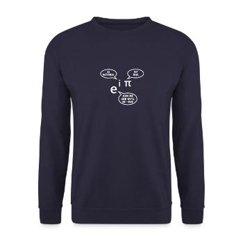 Mathematician Gift Math Teacher Nerd Euler Pi - Unisex Sweatshirt - navy - Front - Alina (178cm) & Michal (187cm)