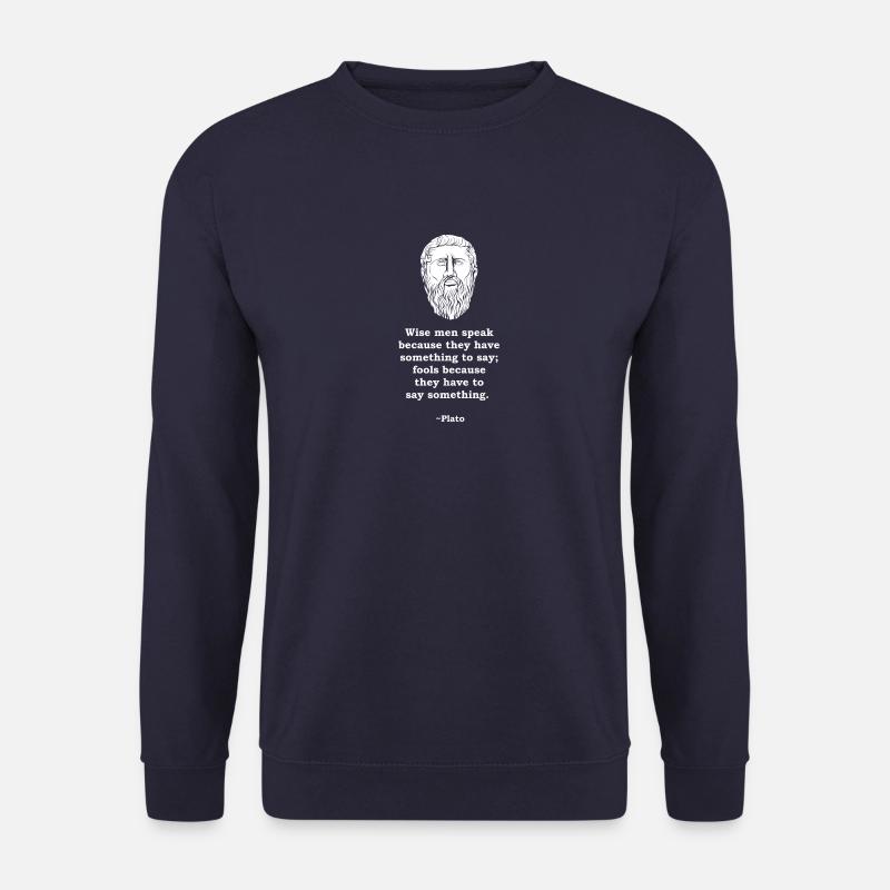 Platon Zitat Philosophie Geschenk Antike Philosoph - Unisex Pullover - Navy