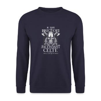 BRETON ascendant Breton - Sweat-shirt Unisexe - marine - Devant - Alina (178cm) & Michal (187cm)