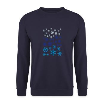 LOTS OF SNOWFLAKES - Sweat-shirt Unisexe - marine - Devant - Alina (178cm) & Michal (187cm)