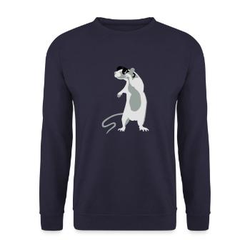Rat with sunglasses - Unisex Sweatshirt - navy - Front - Alina (178cm) & Michal (187cm)