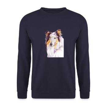 Collie Bluemerle - Unisex Pullover - Navy - Vorne - Alina (178cm) & Michal (187cm)
