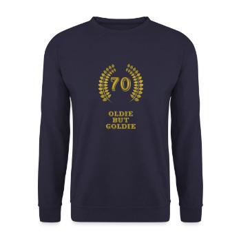 Oldie but Goldie 70 - 70 Jahre Geburtstag Jubiläum - Unisex Pullover - Navy - Vorne - Alina (178cm) & Michal (187cm)