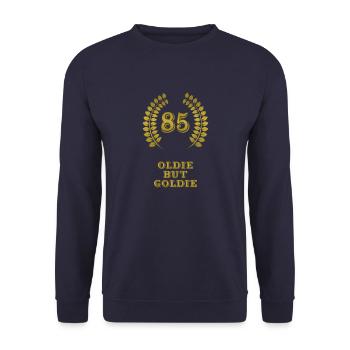 Oldie but Goldie 85 - 85 Jahre Geburtstag Jubiläum - Unisex Pullover - Navy - Vorne - Alina (178cm) & Michal (187cm)