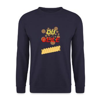 Du Yellow Glitter Chain Bubble Pattern - Unisex Sweatshirt - navy - Front - Alina (178cm) & Michal (187cm)