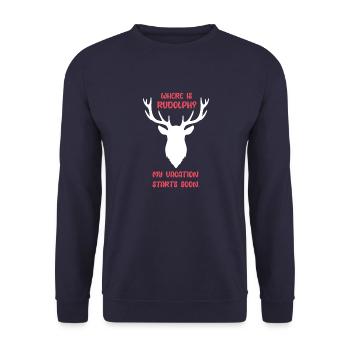 Où est Rudolph? Mes vacances commencent bientôt. - Sweat-shirt Unisexe - marine - Devant - Alina (178cm) & Michal (187cm)