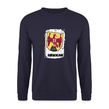 Burgenland Bundesland Österreich Geschenksidee - Unisex Pullover - Navy - Vorne - Alina (178cm) & Michal (187cm)