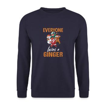 Lustige Lebkuchenmann Vintage Cookie Sprüche - Unisex Pullover - Navy - Vorne - Alina (178cm) & Michal (187cm)