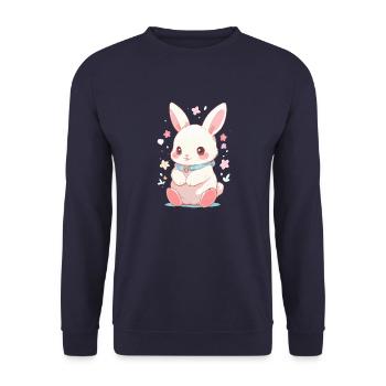 Lapin Pâques Sweet - Sweat-shirt Unisexe - marine - Devant - Alina (178cm) & Michal (187cm)