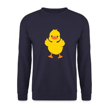 Niedliche Baby-Ente-Figur1 - Unisex Pullover - Navy - Vorne - Alina (178cm) & Michal (187cm)