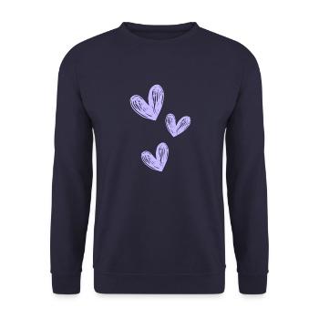 Love purple - Unisex Pullover - Navy - Vorne - Alina (178cm) & Michal (187cm)