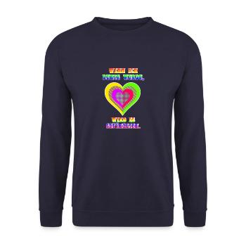Un dicton effronté qui a du cœur pour les jeunes - Sweat-shirt Unisexe - marine - Devant - Alina (178cm) & Michal (187cm)