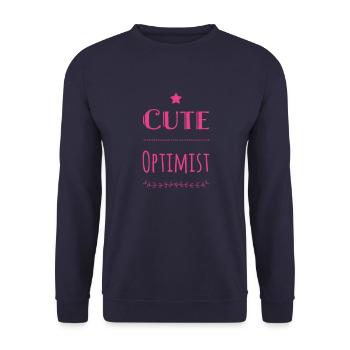 Cute Optimist - Unisex Pullover - Navy - Vorne - Alina (178cm) & Michal (187cm)