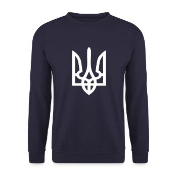 Ukraine - Unisex Pullover - Navy - Vorne - Alina (178cm) & Michal (187cm)