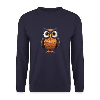 Owl Animal - Unisex Sweatshirt - navy - Front - Alina (178cm) & Michal (187cm)