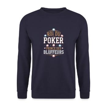 Roi du poker, prince des bluffeurs - Sweat-shirt Unisexe - marine - Devant - Alina (178cm) & Michal (187cm)